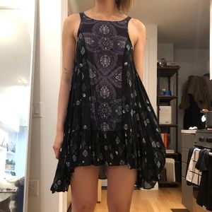 Free people black patterned slip